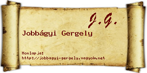 Jobbágyi Gergely névjegykártya